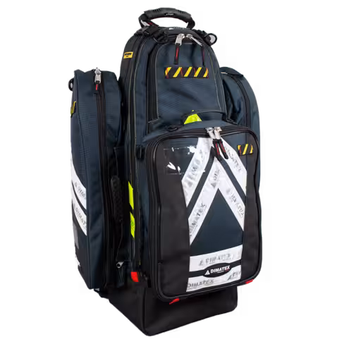 Sac oxygénothérapie de transport - Coyotte - bleu - pour bouteille B5 avec trolley - 1 unité