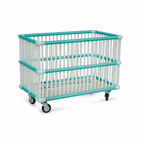 Chariot polypropylène moplen 160 L - 4 roues pivotantes Ø 80 mm - hors tout 830 x 485 x 620 (h)