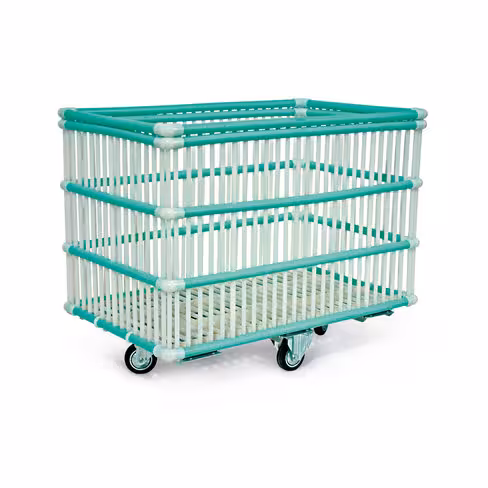 Chariot polypropylène moplen 360 L - 4 roues pivotantes Ø 100 mm - hors tout 1020 x630 x 825 (h)