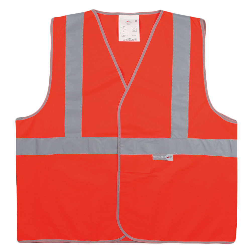 Gilet haute visibilité - 545 ECO - T2S - 120 g/m2 - rouge fluo - taille au choix