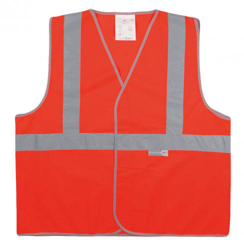 Gilet haute visibilité - 545 ECO - T2S - 120 g/m2 - rouge fluo - taille XL