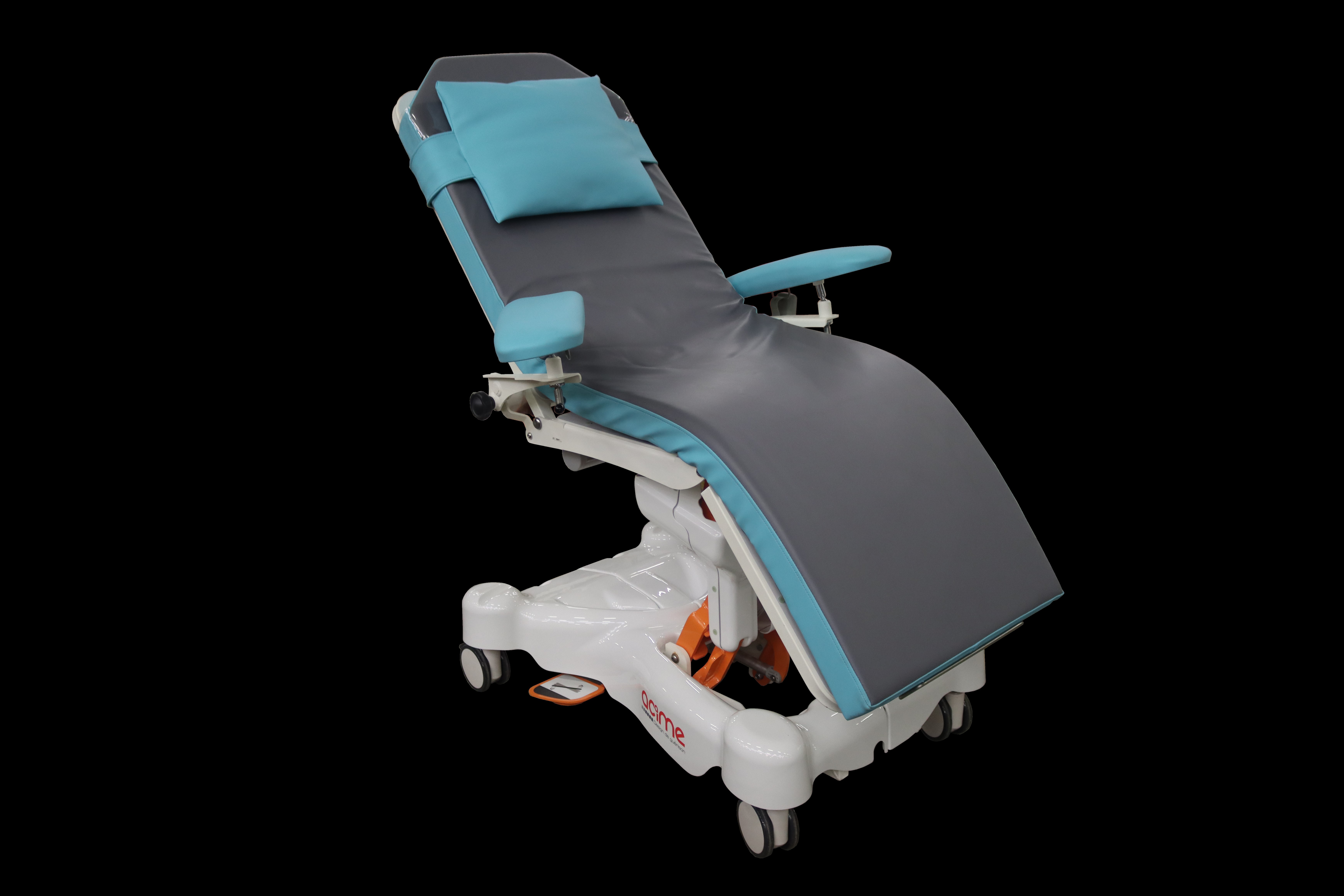 Fauteuil de soins à hauteur variable électrique DHC Fusion - matelas largeur 600 mm gris