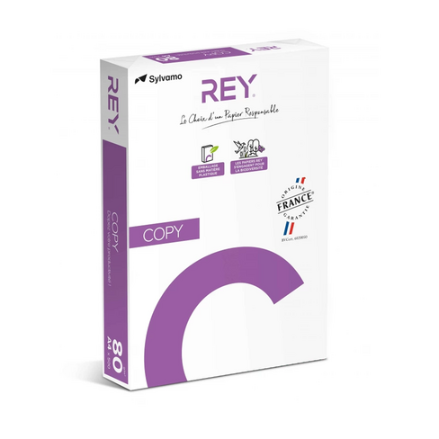 Papier blanc éco resp A4 80 g -146 CIE - Rey Copy - carton 5 ramettes - livré sans manutention