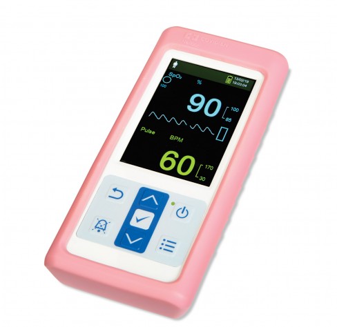 Coque de protection rose, avec mousqueton, [pour moniteur PM10N]