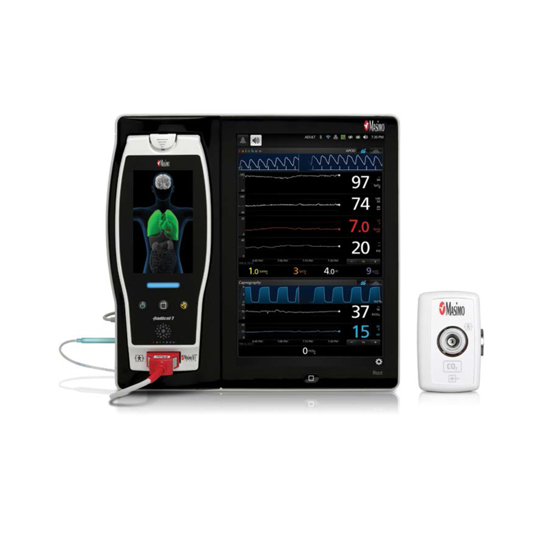 Plateforme ROOT, configuration 'Radical-7', ISA [SpO2, EtCO2, FiCO2, FR, RRp]