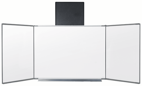 Tableau triptyque sur pied 120 x 200 cm - réglage en hauteur électrique- fond blanc