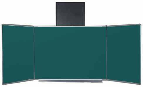 Tableau triptyque sur pied 100 x 200 cm - réglage en hauteur électrique- fond vert