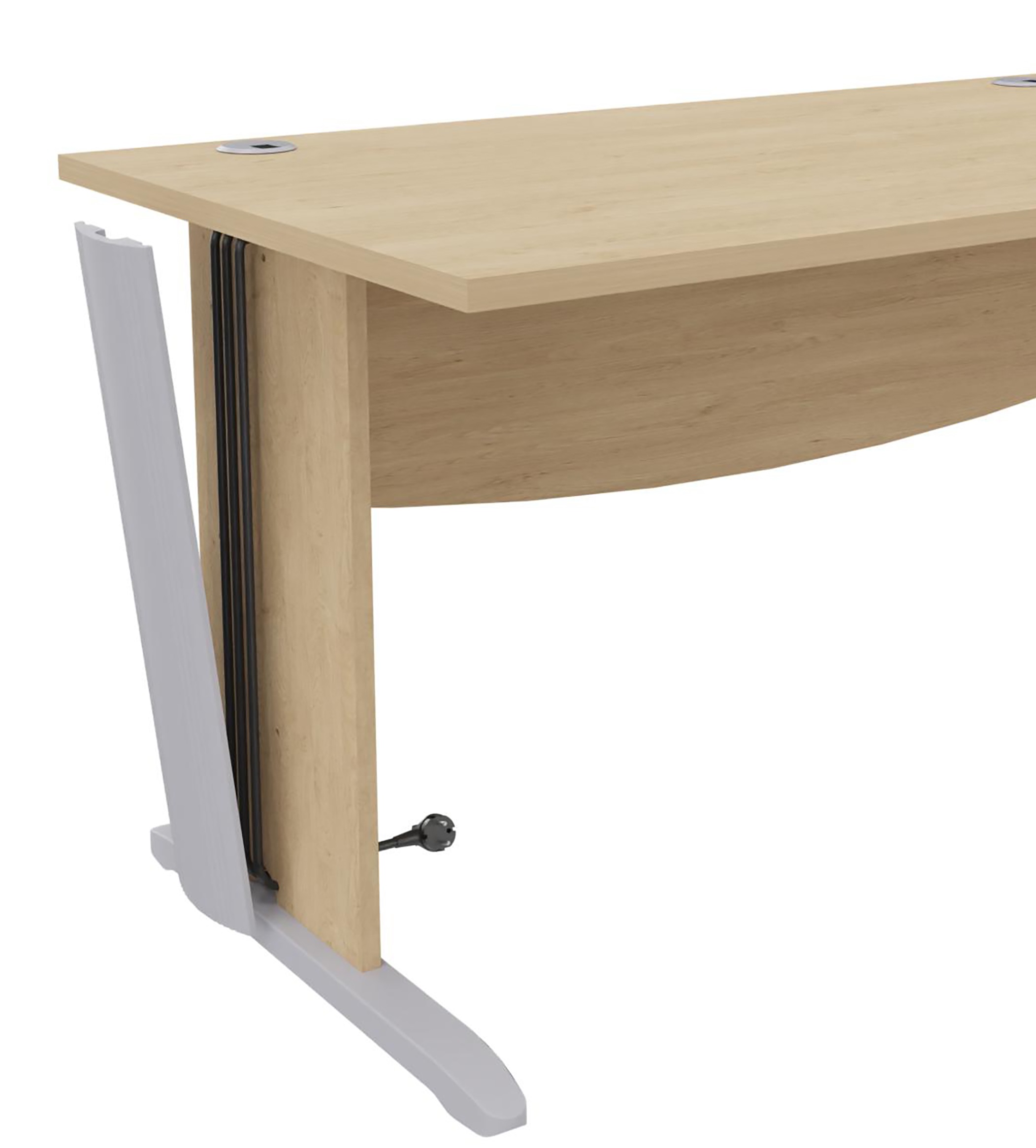 Bureau droit Majesty - l. 80 x pr. 80 cm piétement dégagement latéral