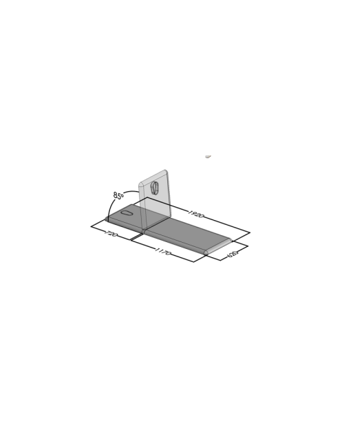 Table 2 plans dossier proclive avec cadre de commande et roulettes - 192 x 62 x 51-86 cm - fente nasale, cadre de