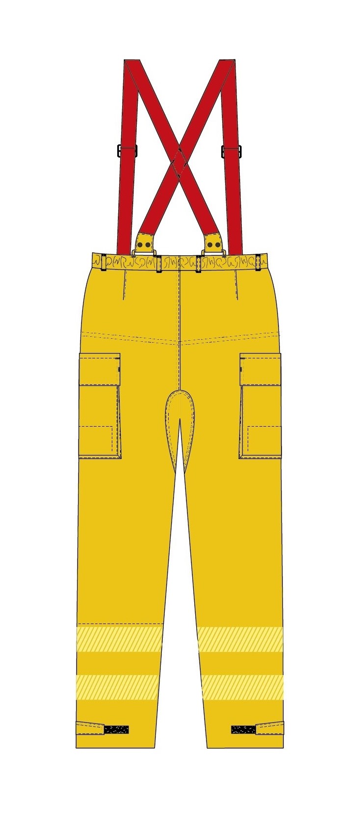 Pantalon protection textile renforcé cuisse - feux d'espaces naturels - jaune