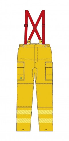 Pantalon protection textile renforcé cuisse - feux d'espaces naturels - jaune