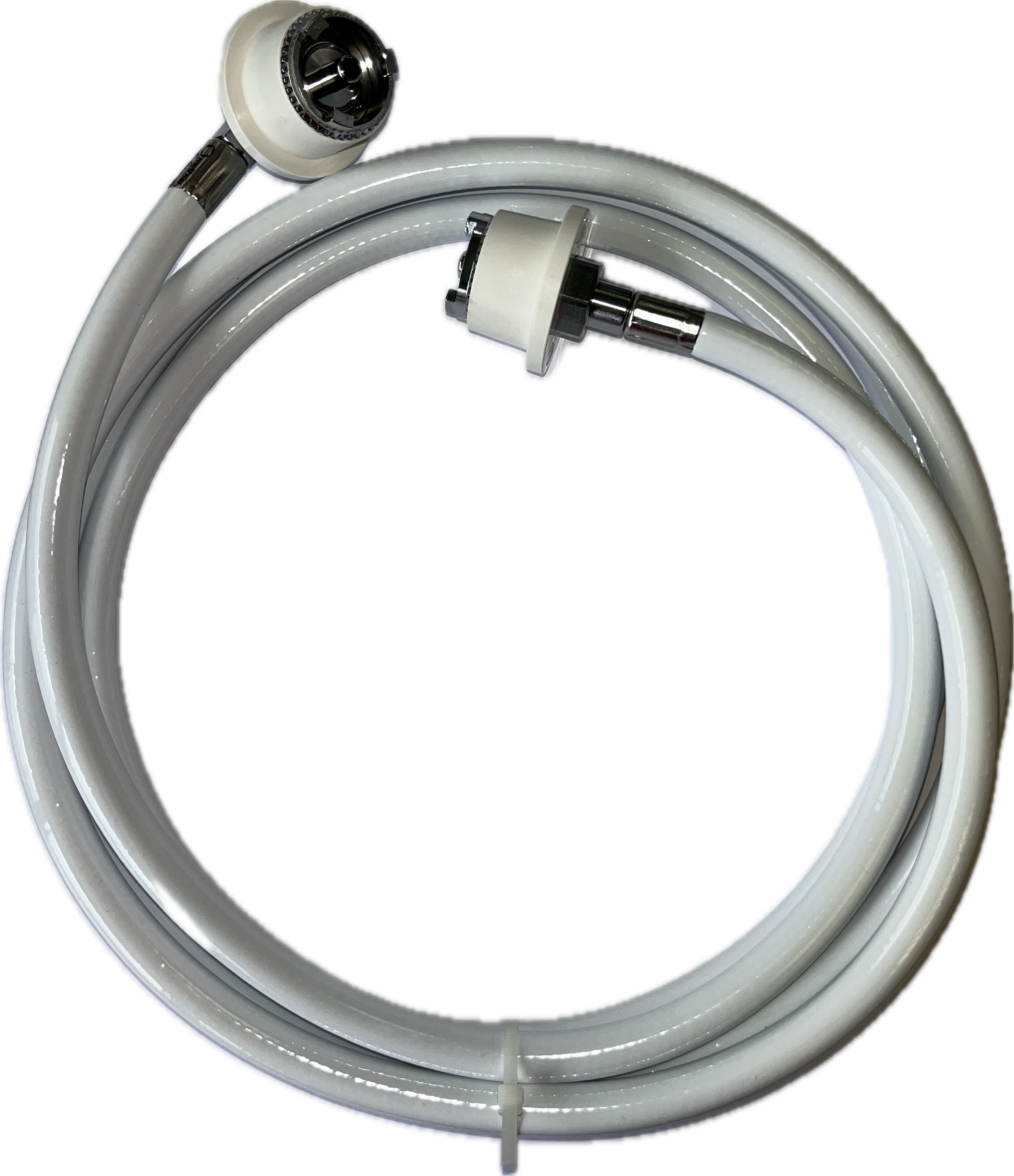 Flexible basse pression - oxygène - 5 m - 1 embout droit et 1 équerre - embouts crantés NF - sertis usine - 1 unité