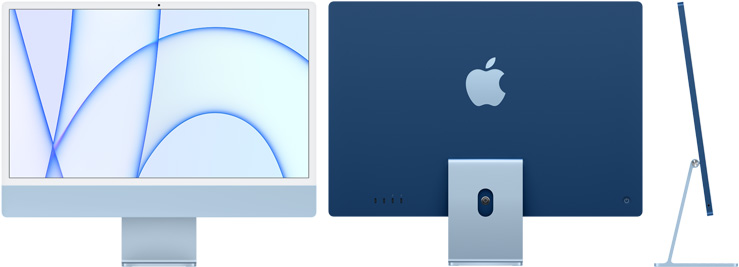 Apple iMac 24'' Retina 4,5K - 16 Go unifiée - 256 Go SSD - puce M4 CPU 8 coeurs GPU 8 coeurs - Mac OS - bleu