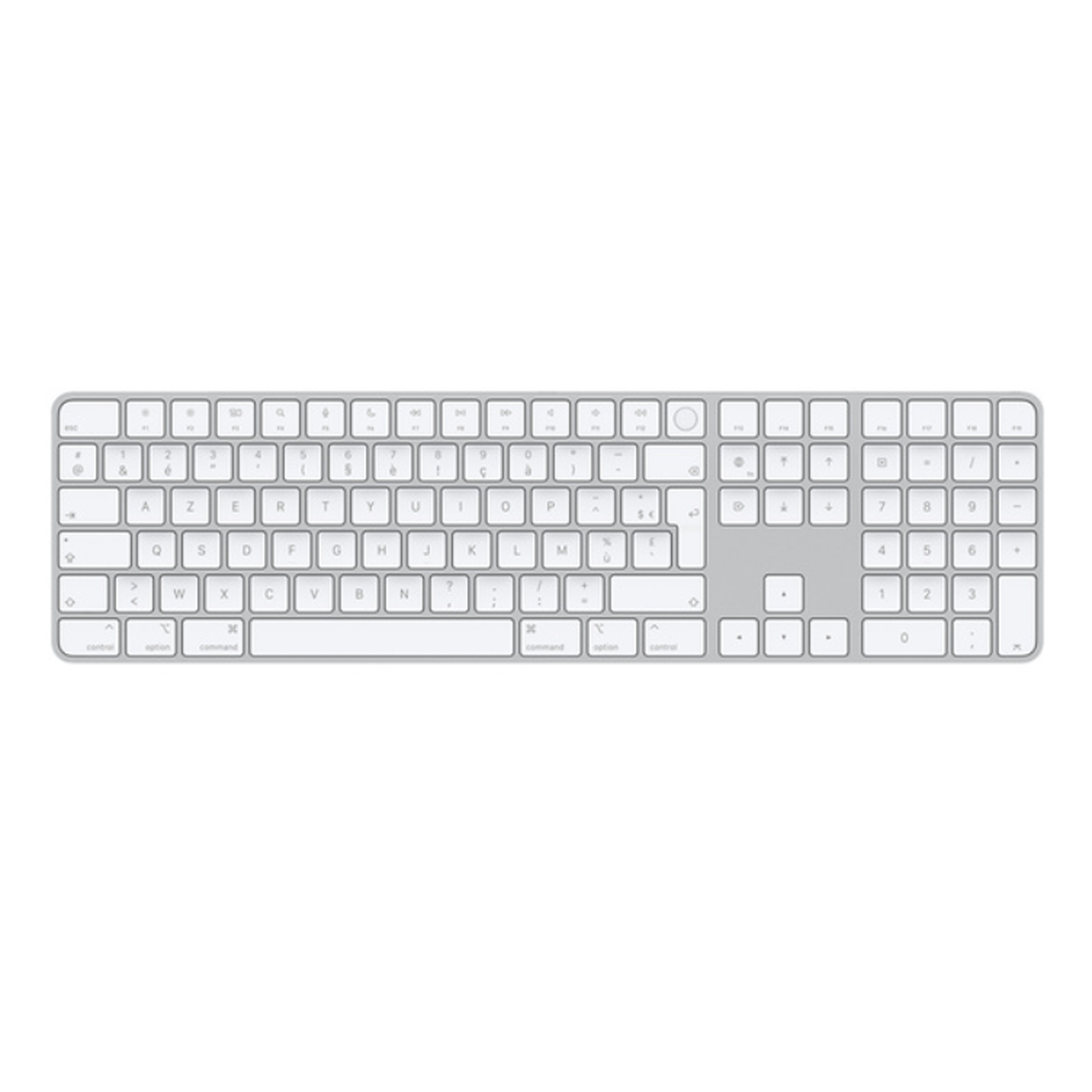 Apple Magic Keyboard avec Touch ID et pavé numérique Argent touches blanches - Français - Pour Mac avec puce Apple