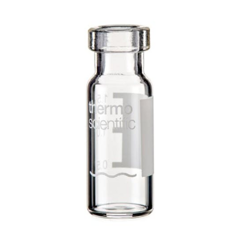 Flacon à bouchon à sertir en verre transparent de 2 ml, fond plat niveau 1 x1000