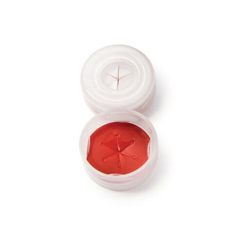 Bouchon à clipser de 11 mm en polyéthylène transparent, 54 shore, septum silicone blanc / PTFE rouge x1000