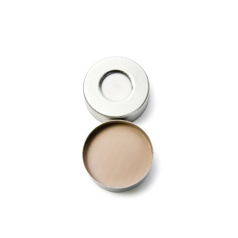 Bouchon à sertir de 20 mm en acier magnétique septum silicone rouge / PTFE naturel haute température x100