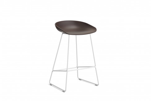 Tabouret haut About A Stool - assise polypropylène - piétement métal - h. d'assise 64 cm