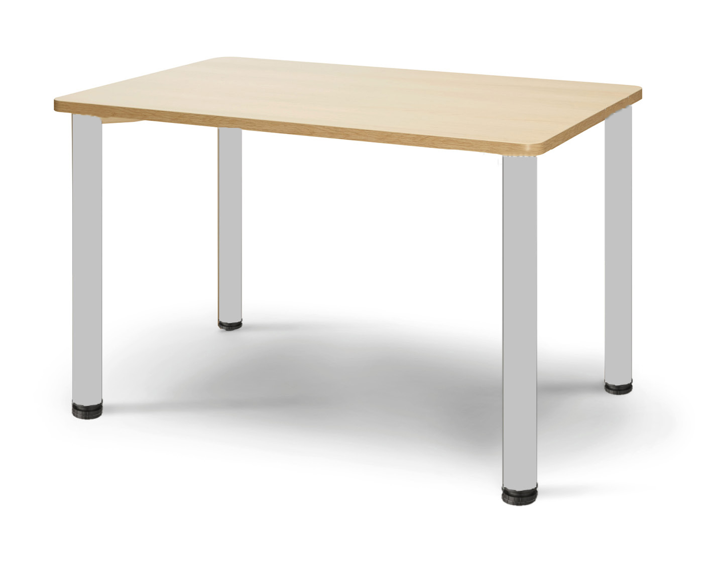 Table Compleo l. 80 x h. 76 x pr. 70 cm - 4 pieds acier époxy - plateau mélaminé