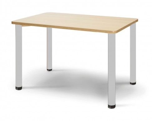 Table Compleo l. 80 x h. 76 x pr. 70 cm - 4 pieds acier époxy - plateau mélaminé