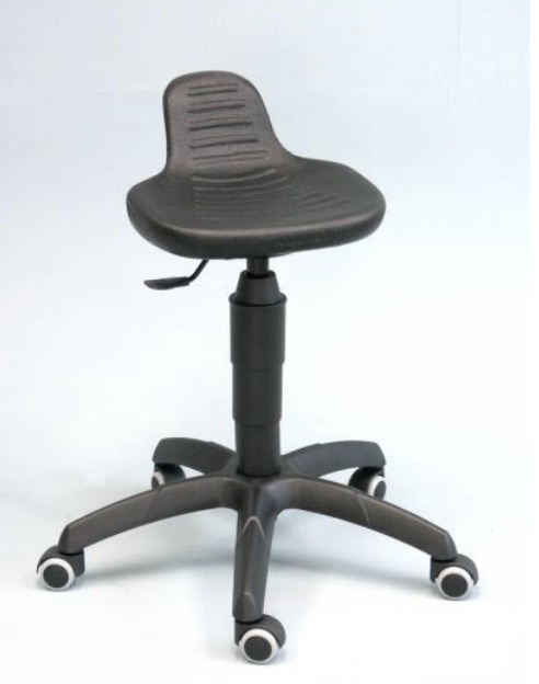 Tabouret ajustable en hauteur avec dossier (avec roulettes)