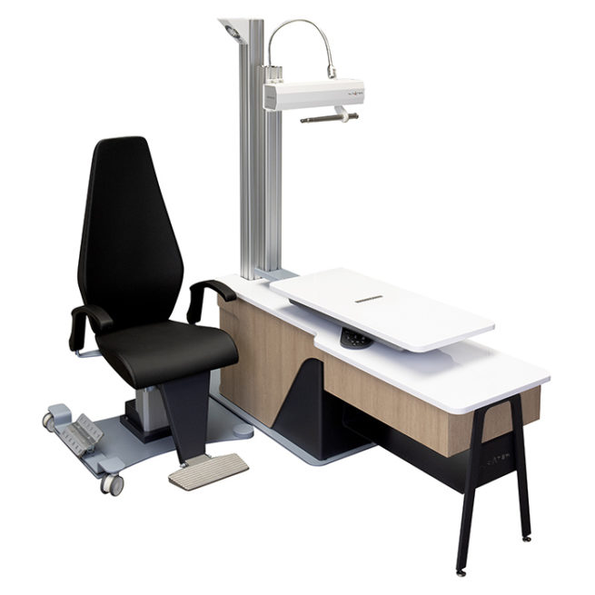 Unité de consultation EVO-2 new PMR plateau élévation,fauteuil, bras électrique