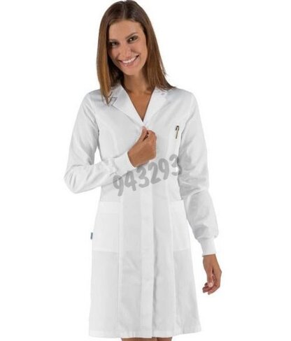 Blouse médicale femme - poignet tricot - coloris blanc - L