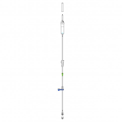 Tubulure d oncologie, sans PVC, filtre neutre 0,2 µm (x30) 1 site d injection sans aiguille K-Nect, L 290 cm (x30)