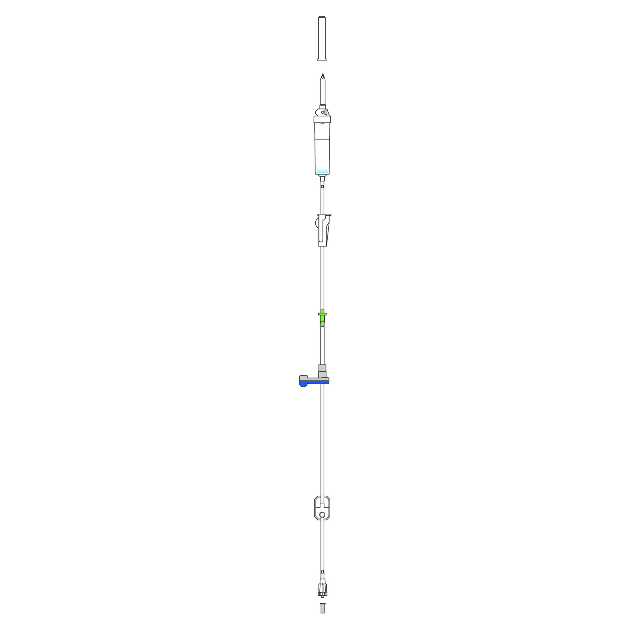 Tubulures pour pompes à perfusion AGILIA VP, VP MC (x30) Tubulure d oncologie sans PVC filtre neutre 0,2 µm L285 cm