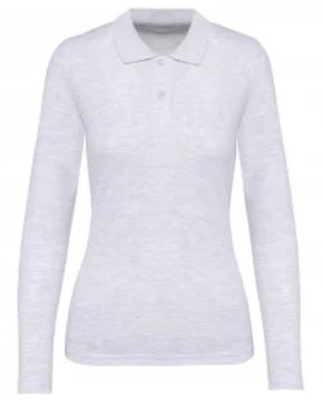 Polo femme manches longues - K244C - Toptex - 100% coton - blanc - taille XL