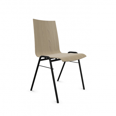 Chaise 4 pieds Fox - coque hêtre - piétement époxy
