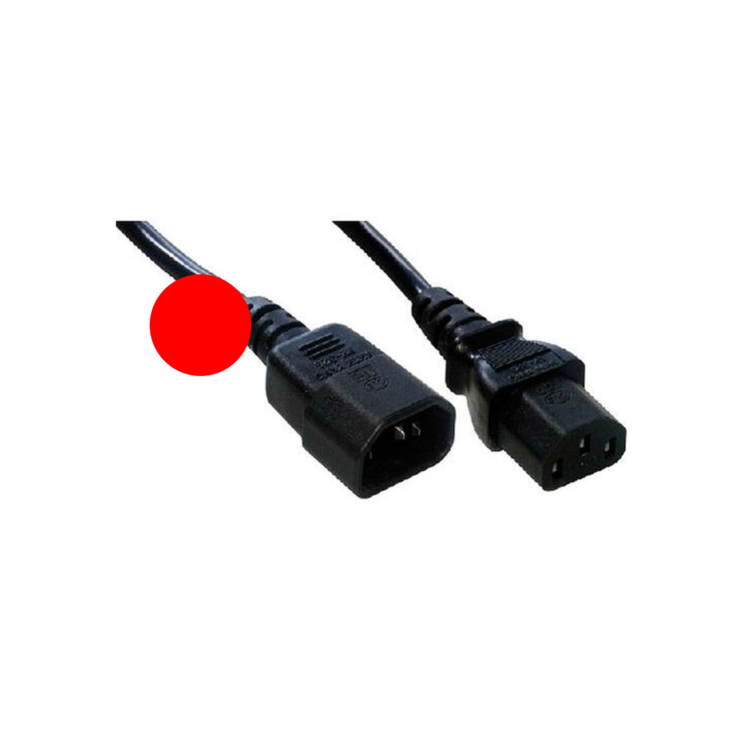 Câble secteur IEC mâle (C14) / femelle (C13) - 0,50m - rouge