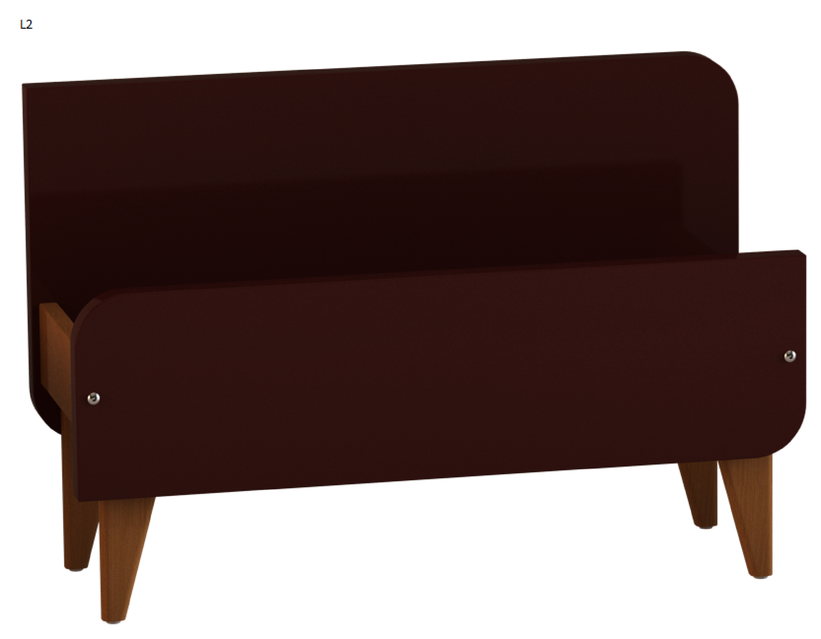 Lit avec chevet intégré - Lagune - 80 x 190 cm - sommier panneau - adapté PMR