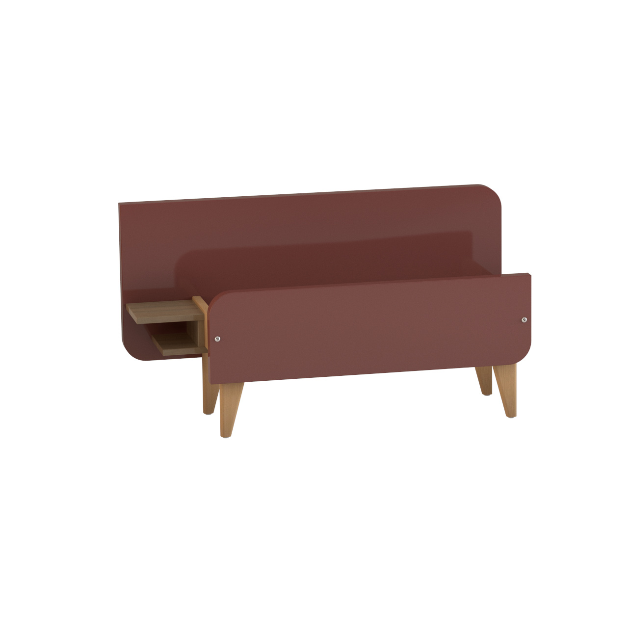 Lit avec chevet intégré - Lagune - 80 x 190 cm - sommier panneau - adapté PMR