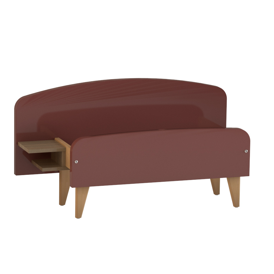 Lit avec chevet intégré - Lagune - 80 x 190 cm - sommier panneau - adapté PMR