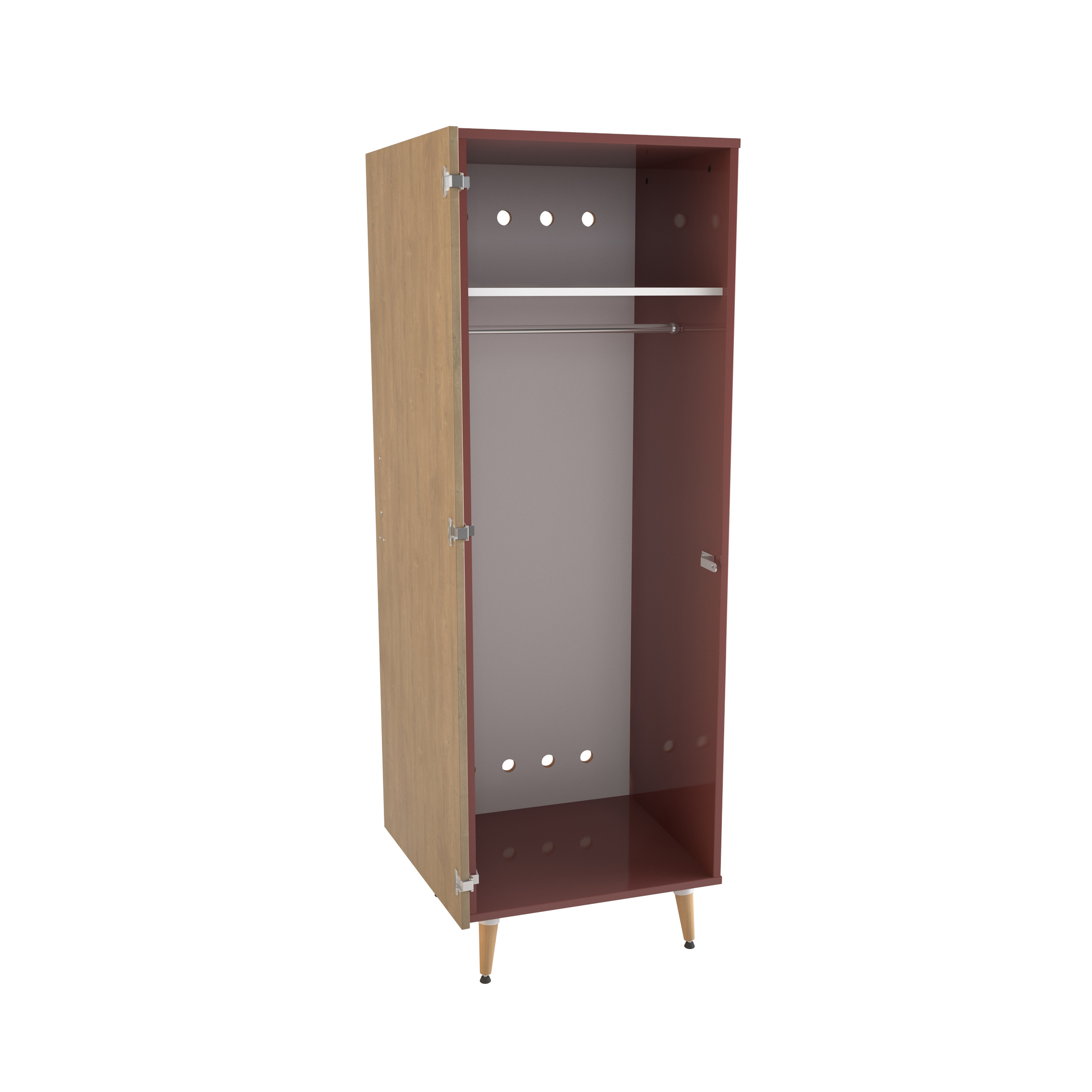 Armoire 1 porte Lagune - l. 60 x h. 180,8 x pr. 56,9 cm - penderie
