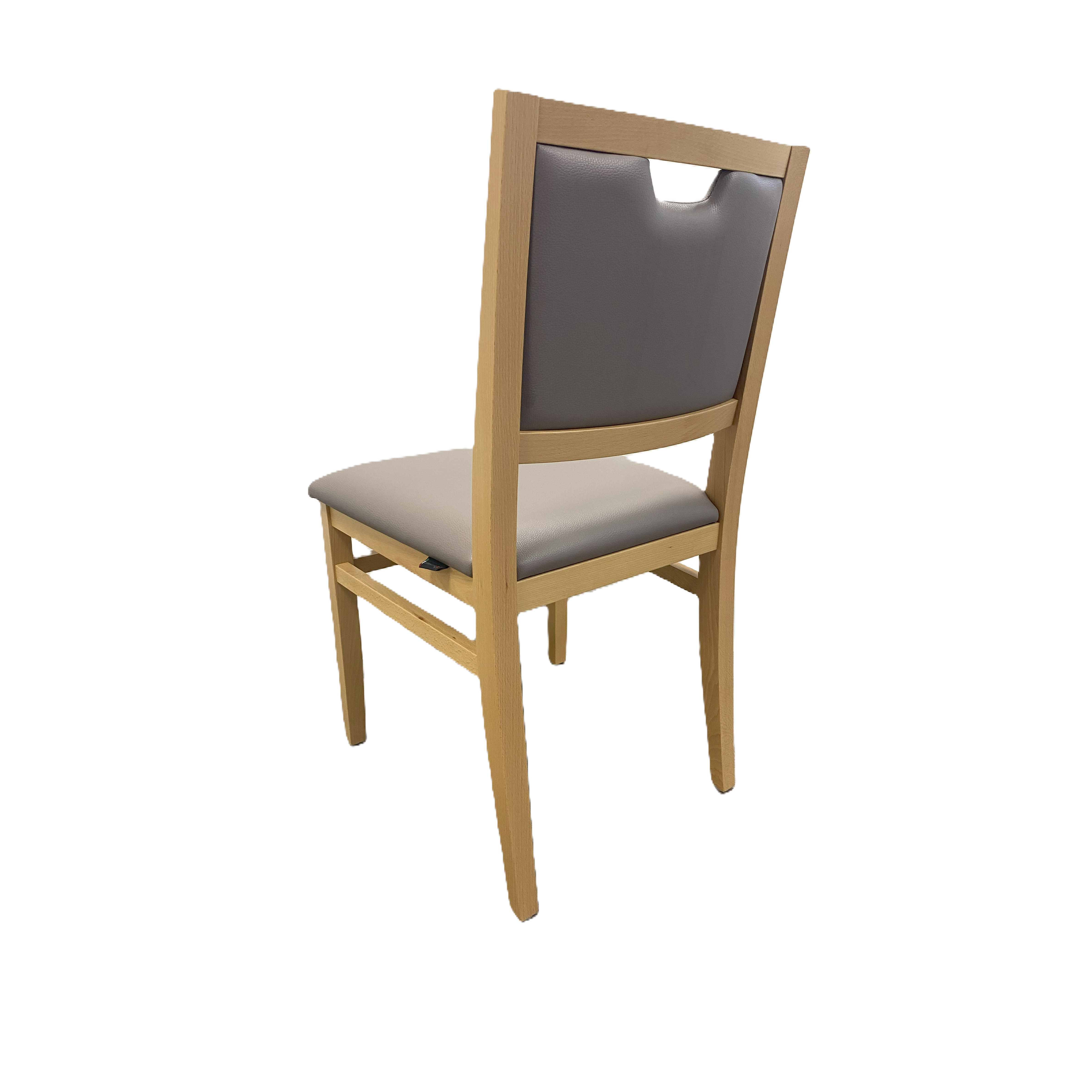 Chaise rembourrée - Risto - assise et dossier textile enduit - 4 pieds bois