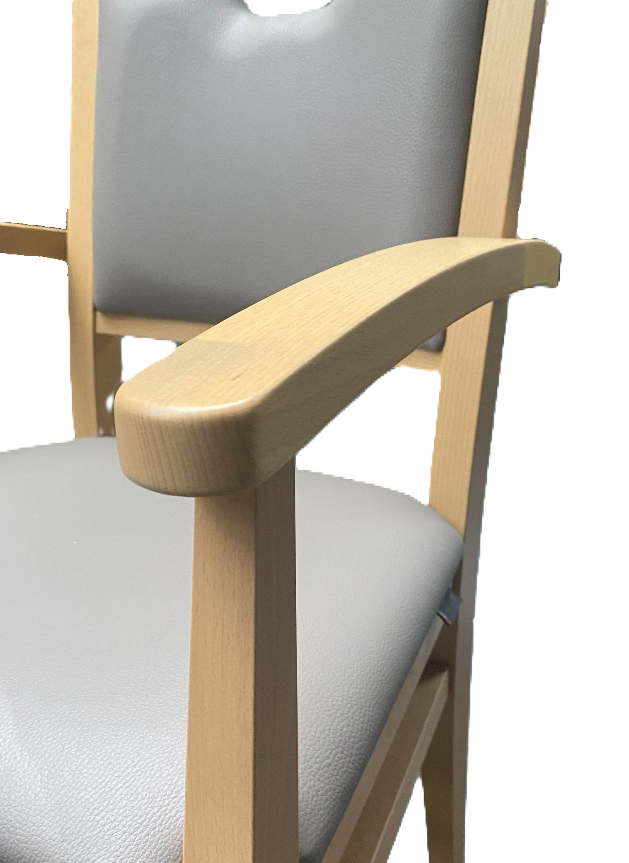 Fauteuil rembourré - Risto - assise et dossier textile enduit - 4 pieds bois