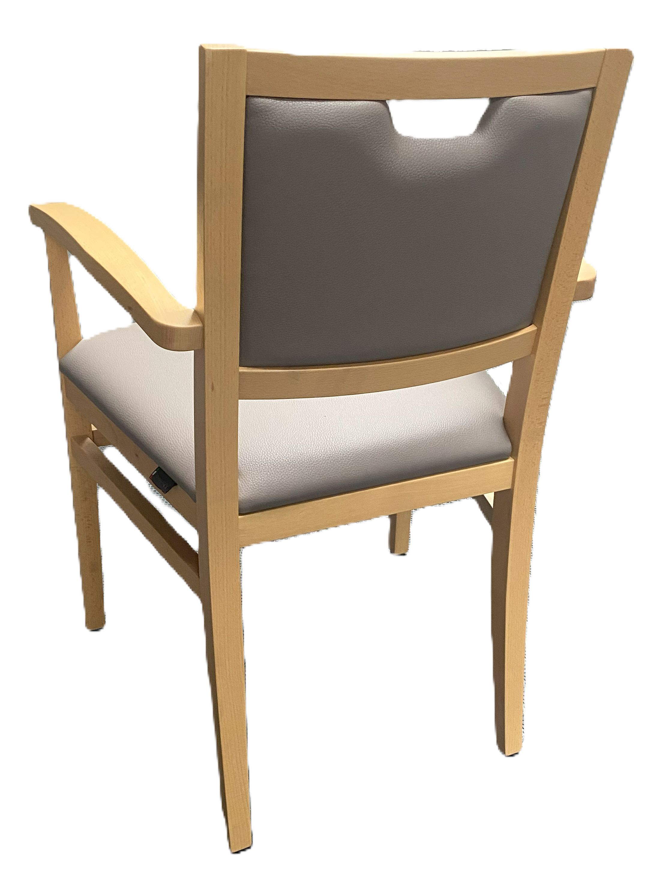 Fauteuil rembourré - Risto - assise et dossier textile enduit - 4 pieds bois