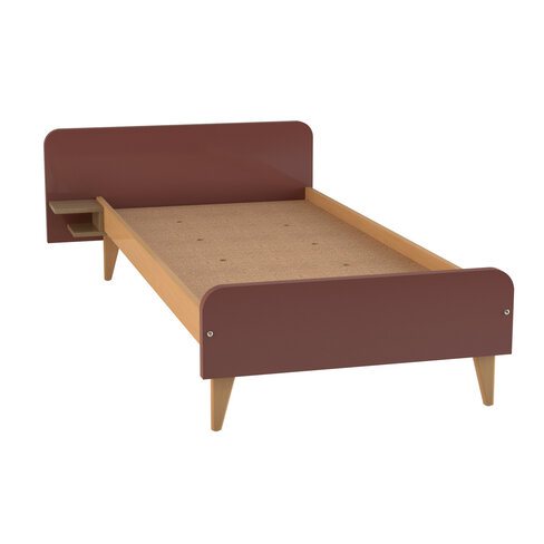 Lit avec chevet intégré - Lagune - 80 x 190 cm - sommier panneau