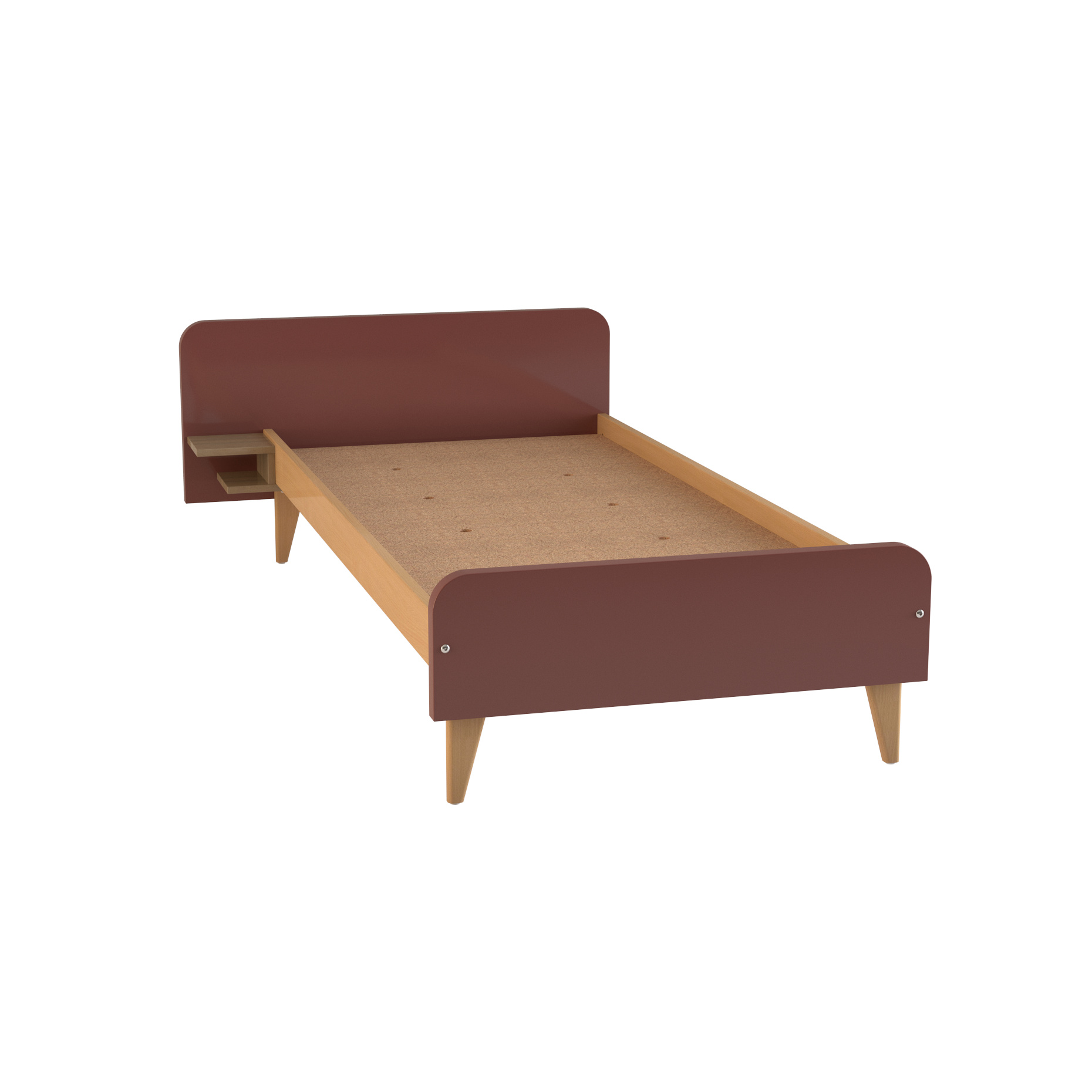 Lit avec chevet intégré - Lagune - 90 x 190 cm - sommier panneau