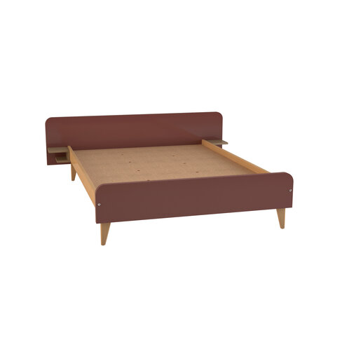 Lit avec chevet intégré - Lagune - 140 x 190 cm - sommier panneau