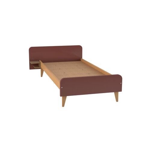 Lit avec chevet intégré - Lagune - 80 x 190 cm - sommier panneau - adapté PMR