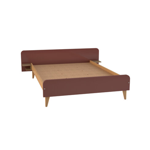 Lit avec chevet intégré - Lagune - 140 x 190 cm - sommier panneau - adapté PMR
