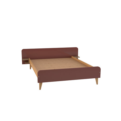 Lit avec chevet intégré - Lagune - 140 x 200 cm - sommier panneau - adapté PMR