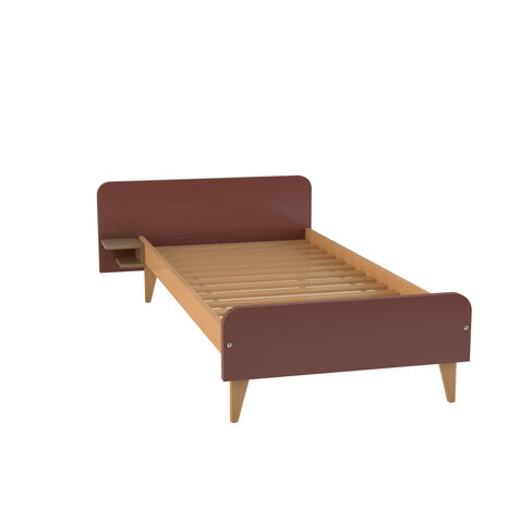 Lit avec chevet intégré - Lagune - 90 x 190 cm - sommier à lattes rigides