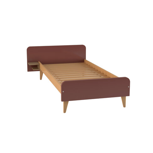 Lit avec chevet intégré - Lagune - 90 x 210 cm - sommier à lattes rigides