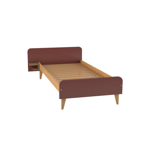 Lit avec chevet intégré - Lagune - 80 x 200 cm - sommier à lattes rigides - adapté PMR