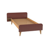 Lit avec chevet intégré - Lagune - 90 x 210 cm - sommier à lattes rigides - adapté PMR