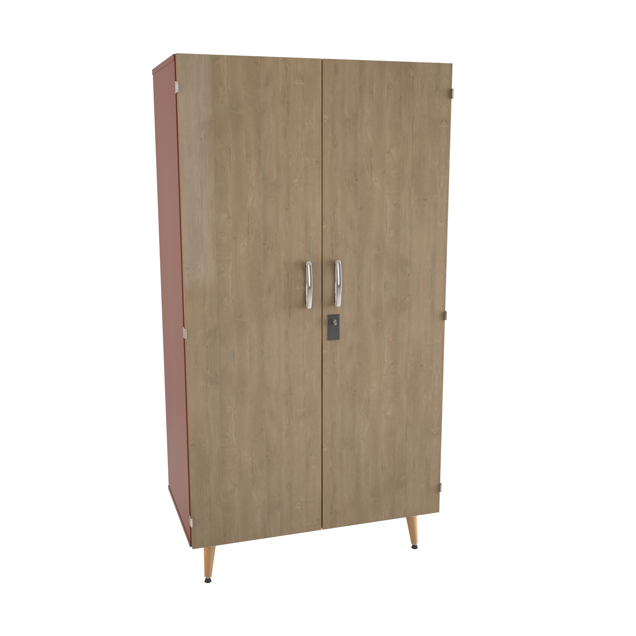 Armoire 2 portes Lagune - l. 95 x h. 180,8 x pr. 56,9 cm - 1 porte penderie et 1 porte lingère